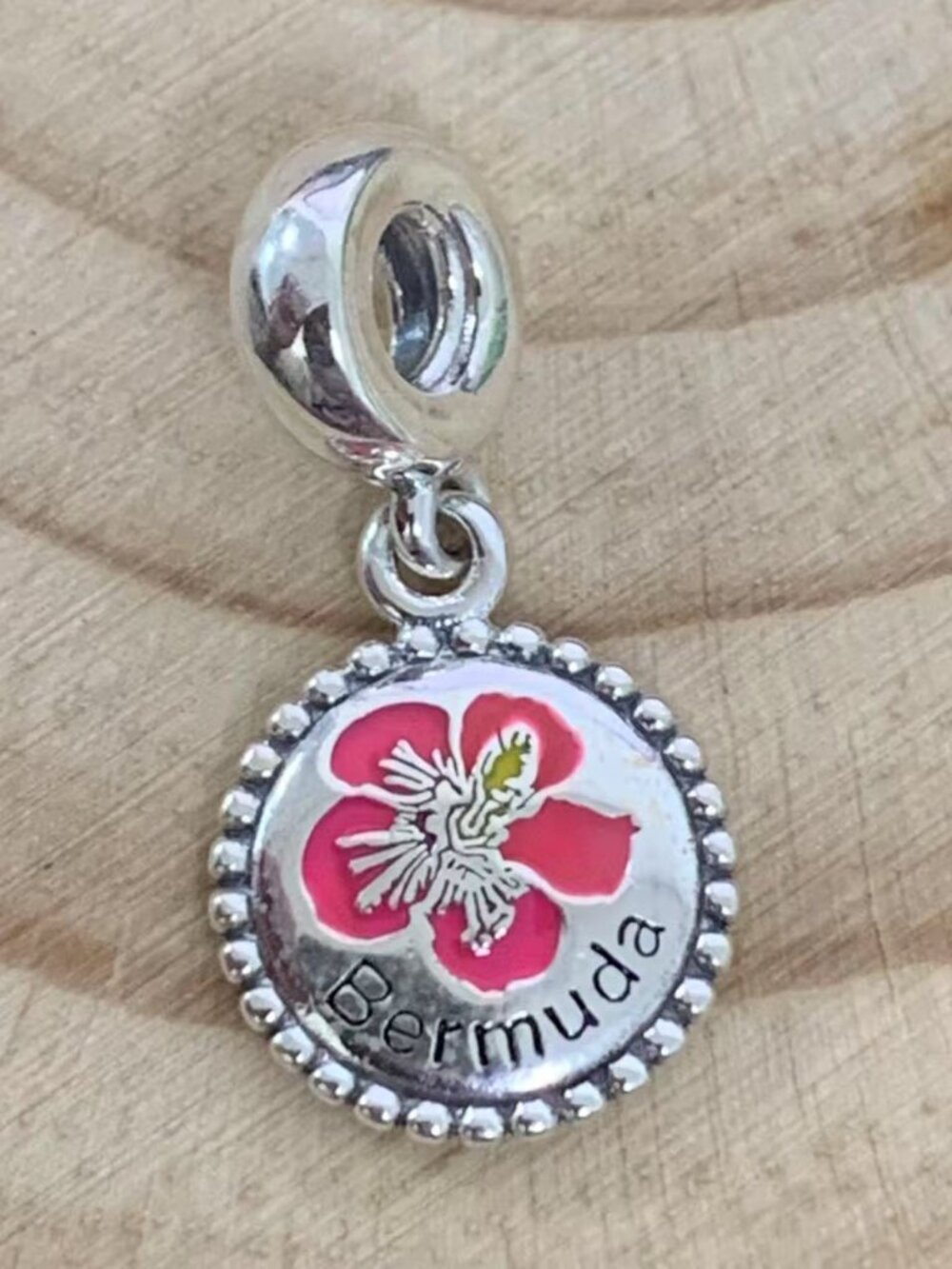 Pandora Bermuda Exclusive Flower Dangle Charm, S925 Silver Jewelry